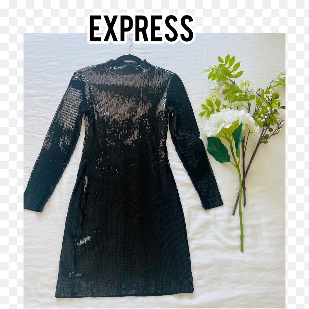 Express Shimmer Evening Mini Dress